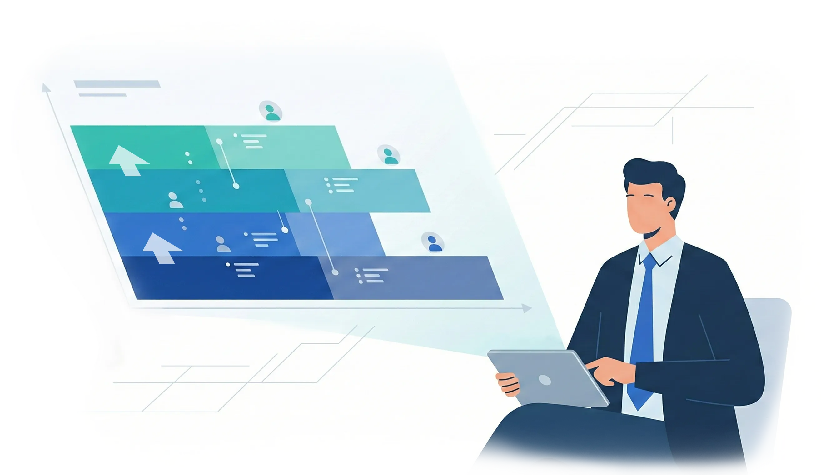 研修効果検証サービスのイメージイラスト
